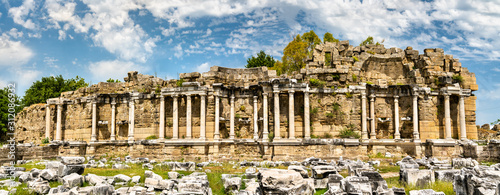 Ruins of the ancient agora of Side in Turkey