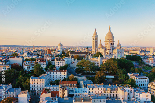 Aerial view of Montmartre in Paris