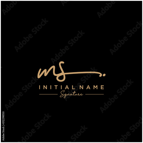 Letter MS Signature Logo Template Vector