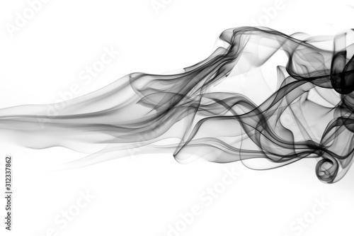 Toxic fumes movement on white background. fire design
