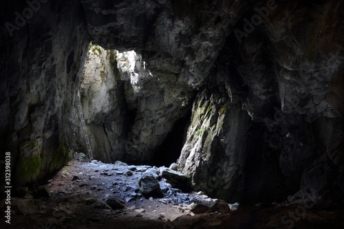 Entrance to the Jaskinia Raptawicka cave in Polish Tatra Mountains