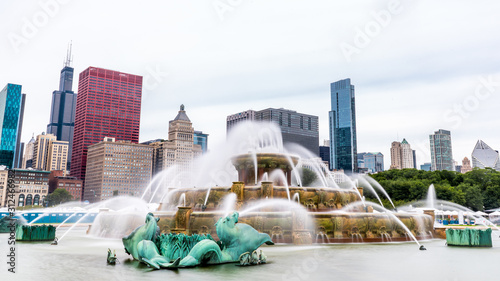 Buckingham fountain , One of the most beautiful fountain in Chicago , Illinois , United States of America