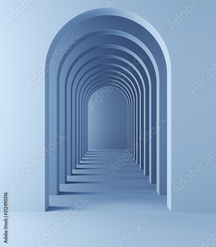Long tunnel with arches