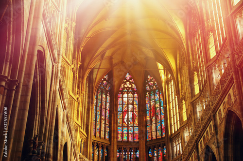 Inside view of Prague cathedral