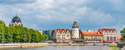 Panoramic beautiful view of Kaliningrad in Russia for tourists.