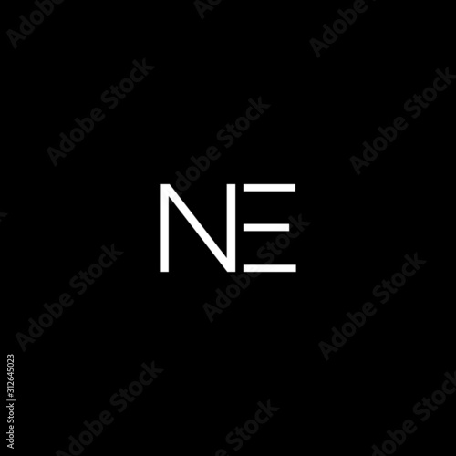 Creative unique minimal NE initial based letter icon logo