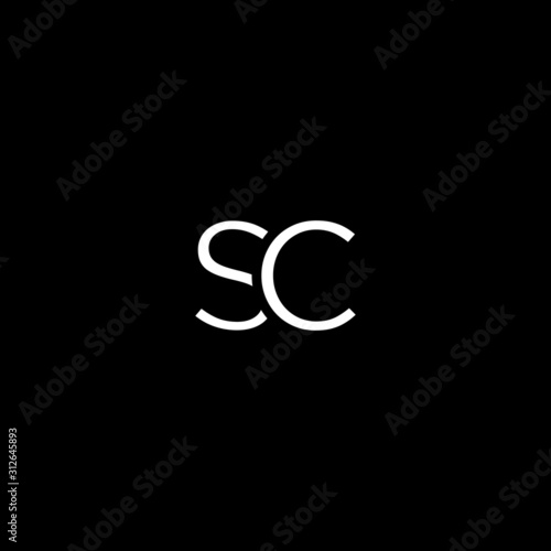 Creative unique minimal SC initial based letter icon logo