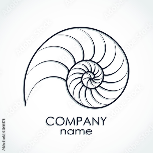 nautilus shell spiral shape logo