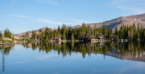 reflected mountain lake