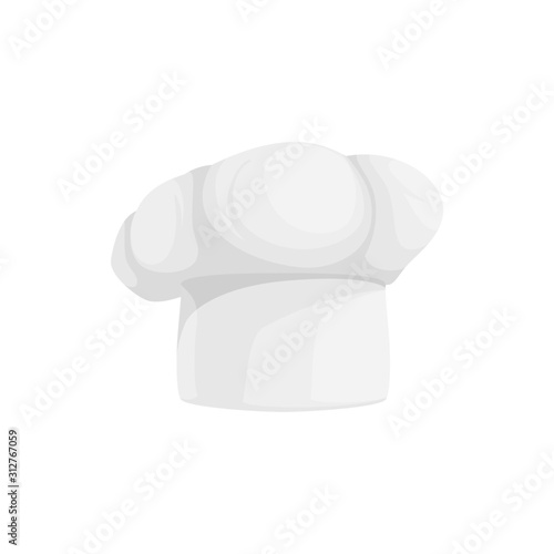 Chef hat isolated cooks cap. Vector white toque blanche, cookers original headwear