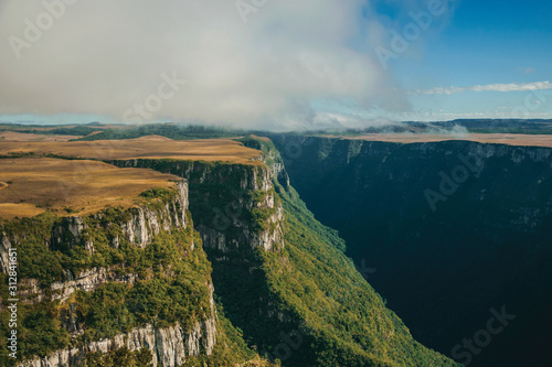 Fortaleza Canyon with steep cliffs and plateau