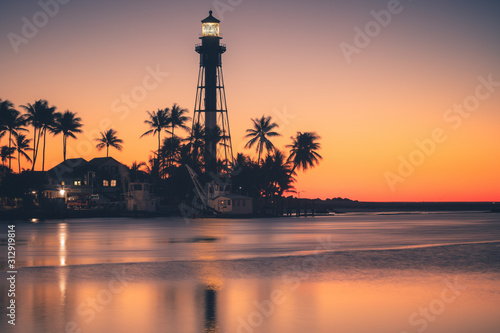 Hillsboro Inlet Lighthouse at sunrise