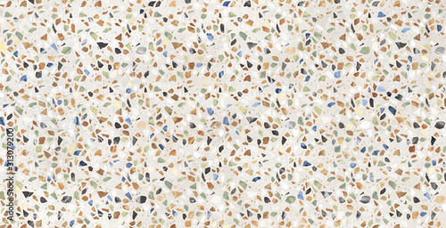 Colorful pebble stone background, terrazzo marble texture