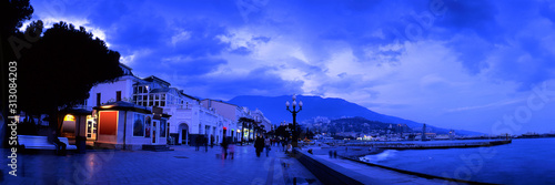 Night embankment in Yalta.