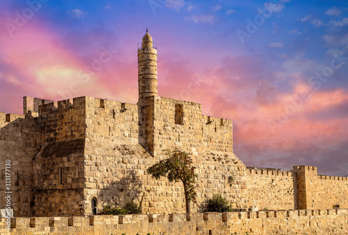 The Tower of David, also known as the Jerusalem Citadel,