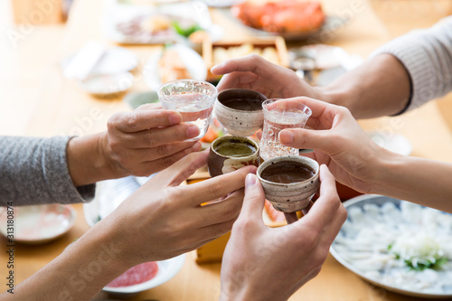 日本酒で乾杯