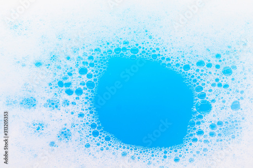 Bubbles white foam of washing powder