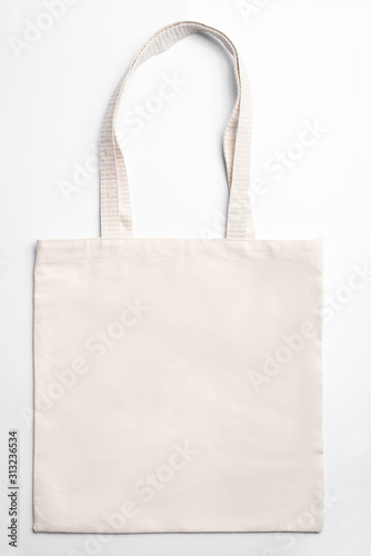 Reusable Eco Bag On White Background. Zero waste concept