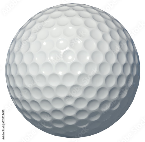 Golf ball isolated on white background 3d rendering
