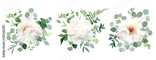 Wedding white flower vector design bouquets