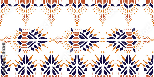 Modern style ikat color etnical tribal hand - drawn pattern navajo motif for packing, wallpaper, batik