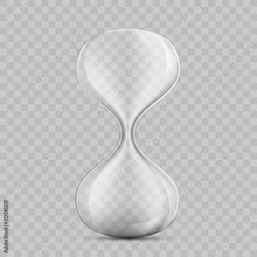 Icon empty hourglass. Template sandglass isolated on a transparent background