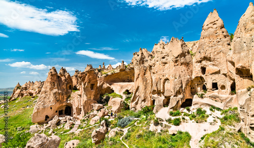 Remains of Zelve Monastery in Cappadocia, Turkey