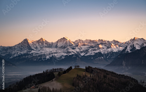 impressive mountains of the swiss alps - eiger, mönch, jungfrau