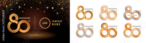 Set of 80th Anniversary logotype design