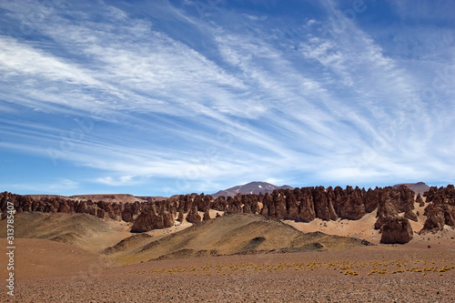 Landscape with amazing sky in the Puna de Atacama, Argentina