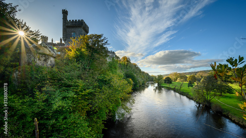 Lismore castle and blackwater river in Ireland