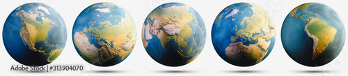 Planet Earth globe map set