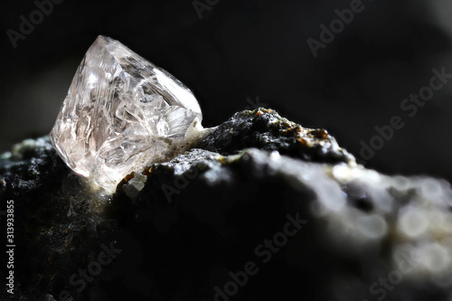 natural diamond nestled in kimberlite