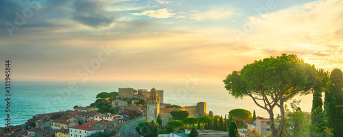 Castiglione della Pescaia, old village panoramic view. Maremma Tuscany, Italy