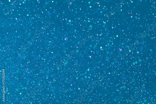 blue and white glitter abstract bokeh background Christmas