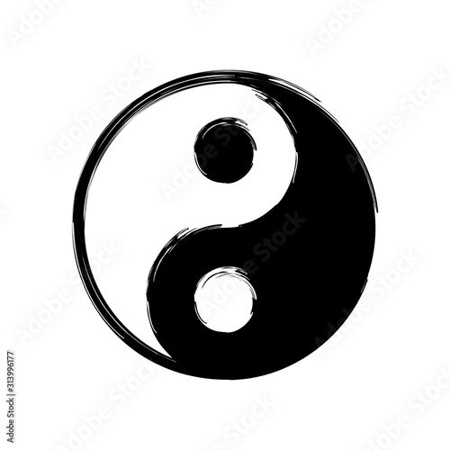 Vector Brushed Yin Yang Symbol