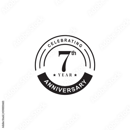 7th year anniversary emblem logo design vector template