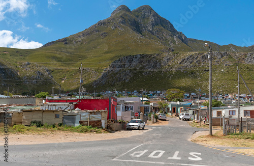 .Kleinmond, Western Cape, South Africa. December 2019. Entrance to a township at Kleinmond on the garden route, South Africa.
