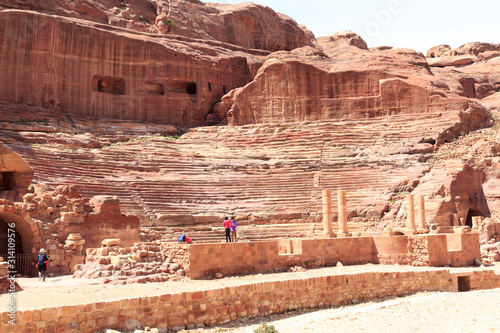 Amphitheatre in ancient city of Petra in Jordan