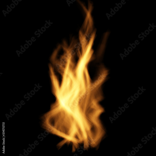 Flame, fire, model of fire , computer graphics, heat, flames on black background, light, hot, burn