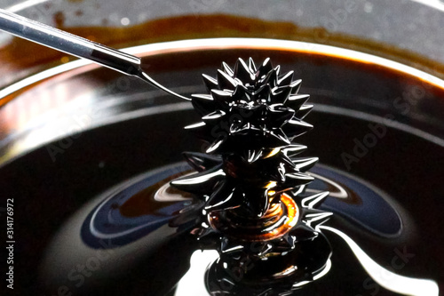 Beautiful forms of ferromagnetic fluid. Iron dissolved in a liqu
