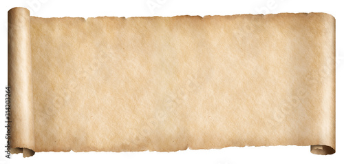 Narrow old paper fantasy style horizontal scroll isolated