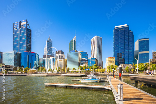 skyline of perth in western australia