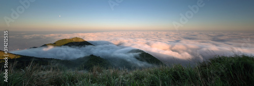 Sea of clouds above Yangmingshan National Park