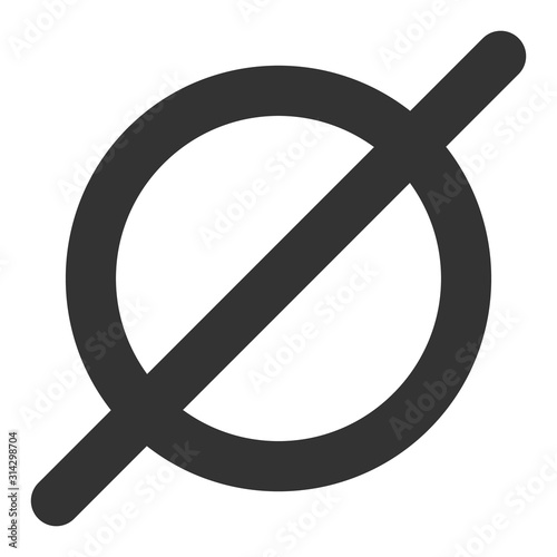 Nothing vector icon. Flat Nothing pictogram is isolated on a white background.