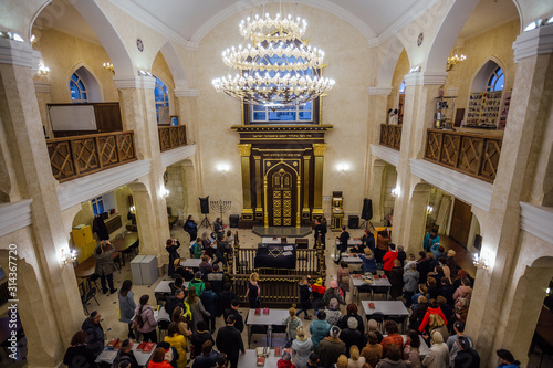 Crowd of people in Synagogue