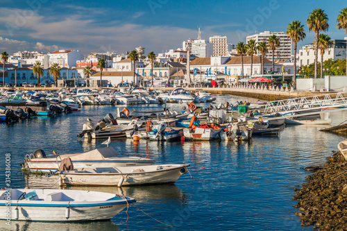 FARO, PORTUGAL - OCTOBER 5, 2017: Boats in Faro Marina, Portugal.