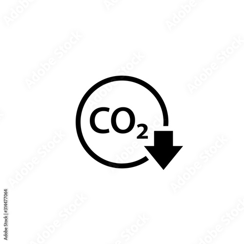 CO2 reduction icon. Clipart image isolated on white background