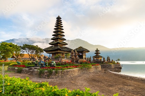 Pura Ulun Danu Bratan Temple, Hindu temple on Bratan lake, Bali, Indonesia