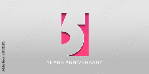 5 years anniversary vector icon, symbol, logo. Graphic background